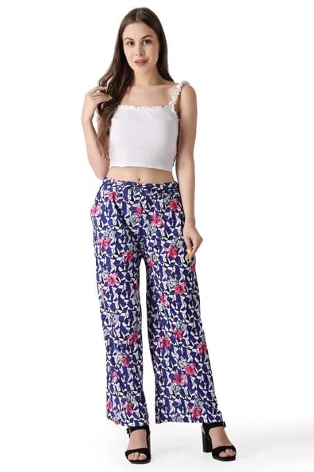 512IcBLWRaL._SY679_ Relaxed Women Floral Printed Plazo/Trouser - Image 1