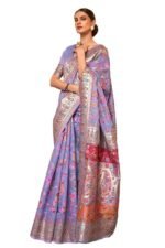 Women's Kanjivaram Pure Soft Silk Handloom Saree Pure Golden Zari With Blouse Piece